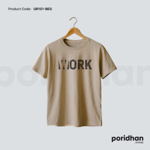 street fit casual tee in light brown color for men by Poridhan Store