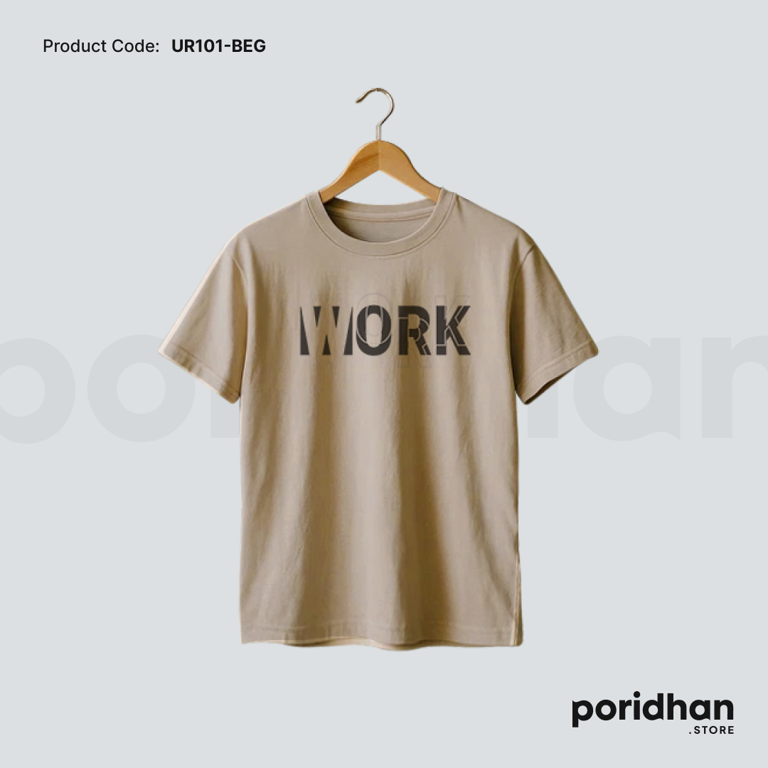 street fit casual tee in light brown color for men by Poridhan Store
