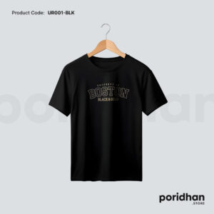 urban streetwear essential tee in black color for men by Poridhan Store