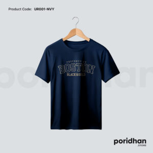 urban streetwear essential tee in navy blue color for men by Poridhan Store