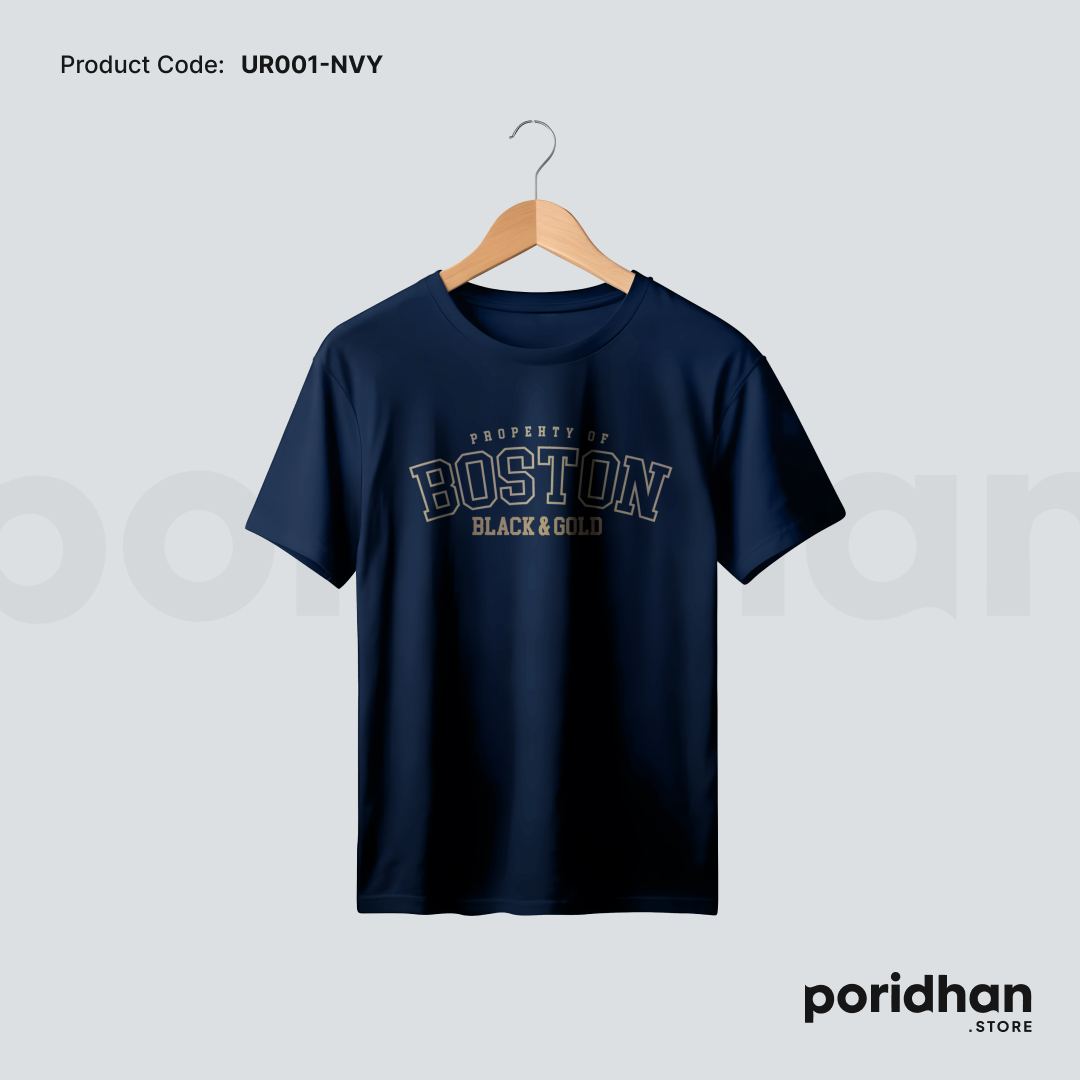 urban streetwear essential tee in navy blue color for men by Poridhan Store