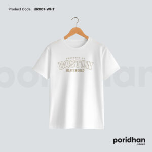 urban streetwear essential tee in white color for men by Poridhan Store