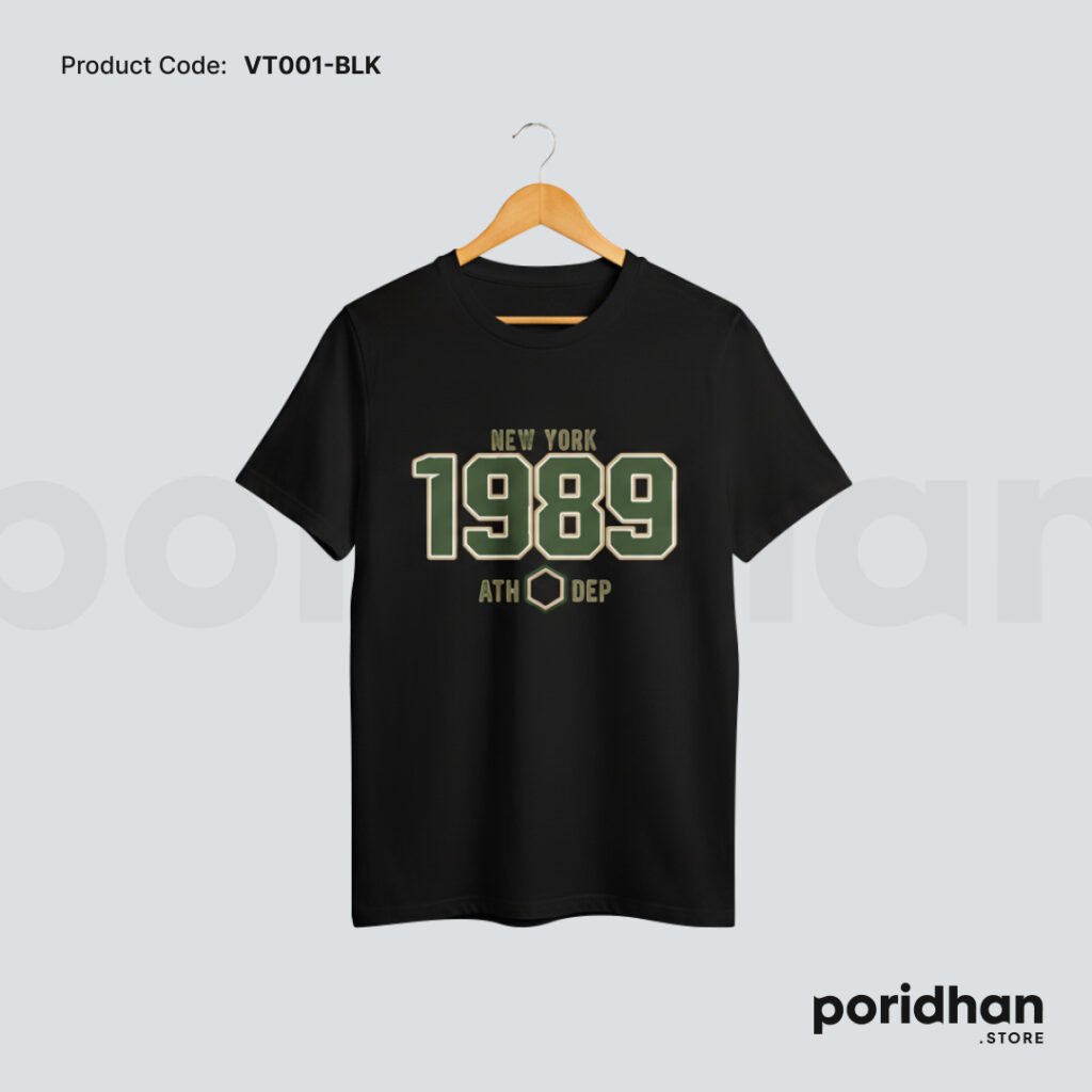 vintage classic washed tee in black color for men by Poridhan Store