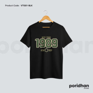 vintage classic washed tee in black color for men by Poridhan Store