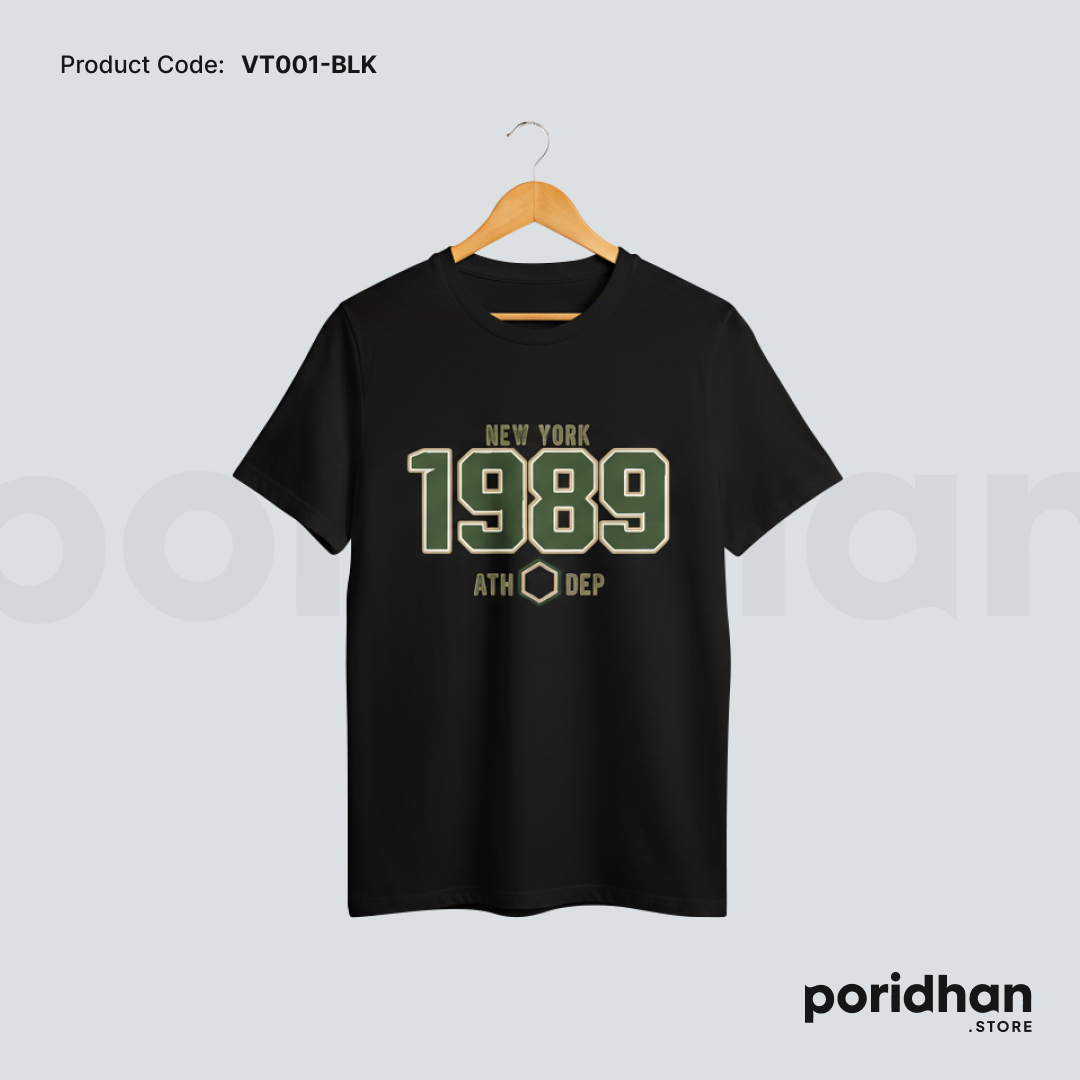 vintage classic washed tee in black color for men by Poridhan Store