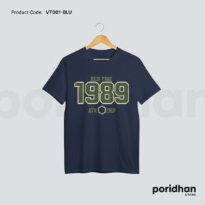 vintage classic washed tee in blue color for men by Poridhan Store