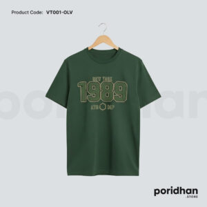 vintage classic washed tee in dark green color for men by Poridhan Store