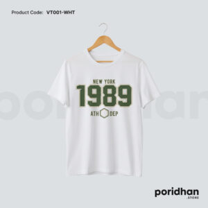 vintage classic washed tee in white color for men by Poridhan Store