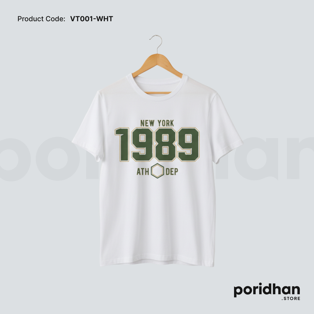 vintage classic washed tee in white color for men by Poridhan Store