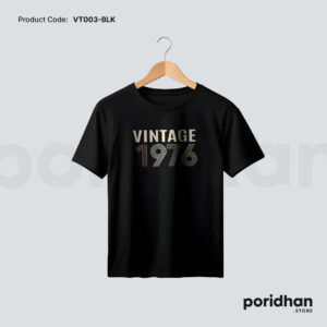vintage everyday essential tee in black color for men by Poridhan Store