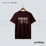 vintage everyday essential tee in maroon color for men by Poridhan Store