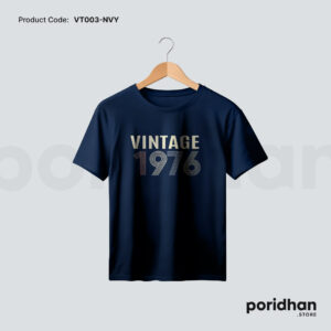 vintage everyday essential tee in navy blue color for men by Poridhan Store
