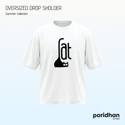 Cat Typography | Premium Oversized Dropshoulder Tee